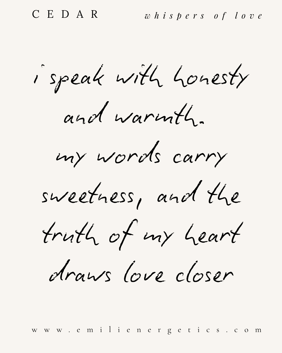 cedar ~ whispers of love