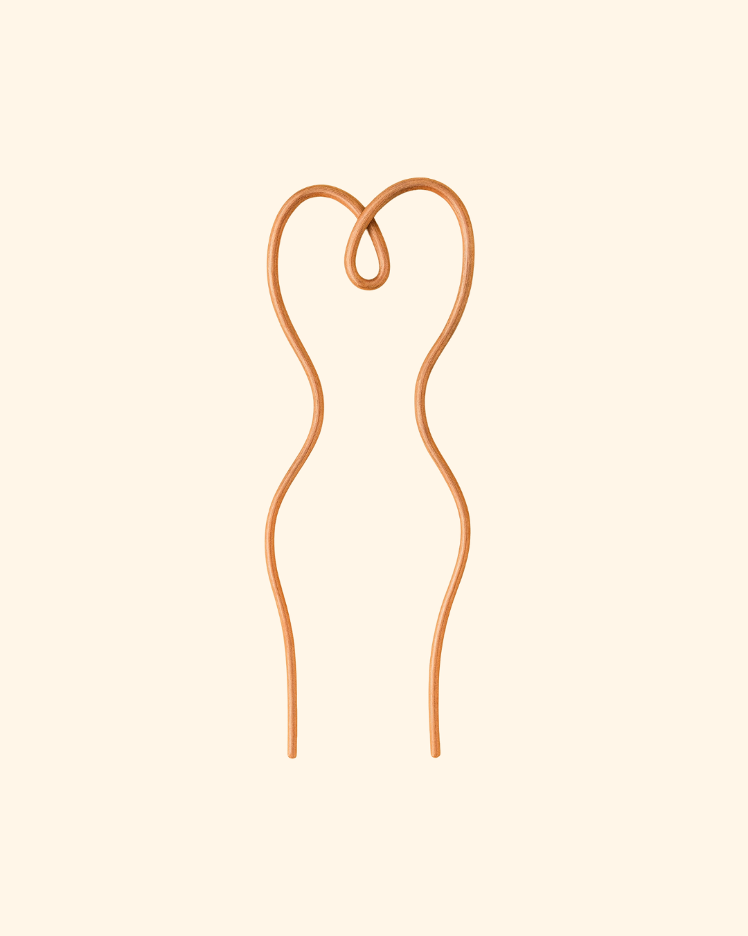 copper hair fork with affirmation card and little piece of the inspired tree