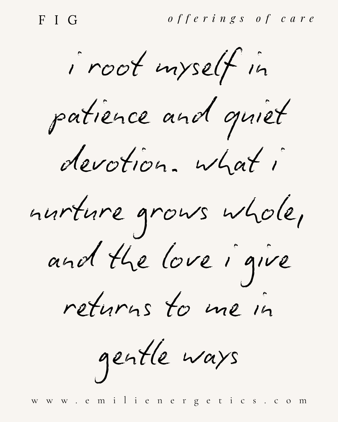 fig ~ offerings of care