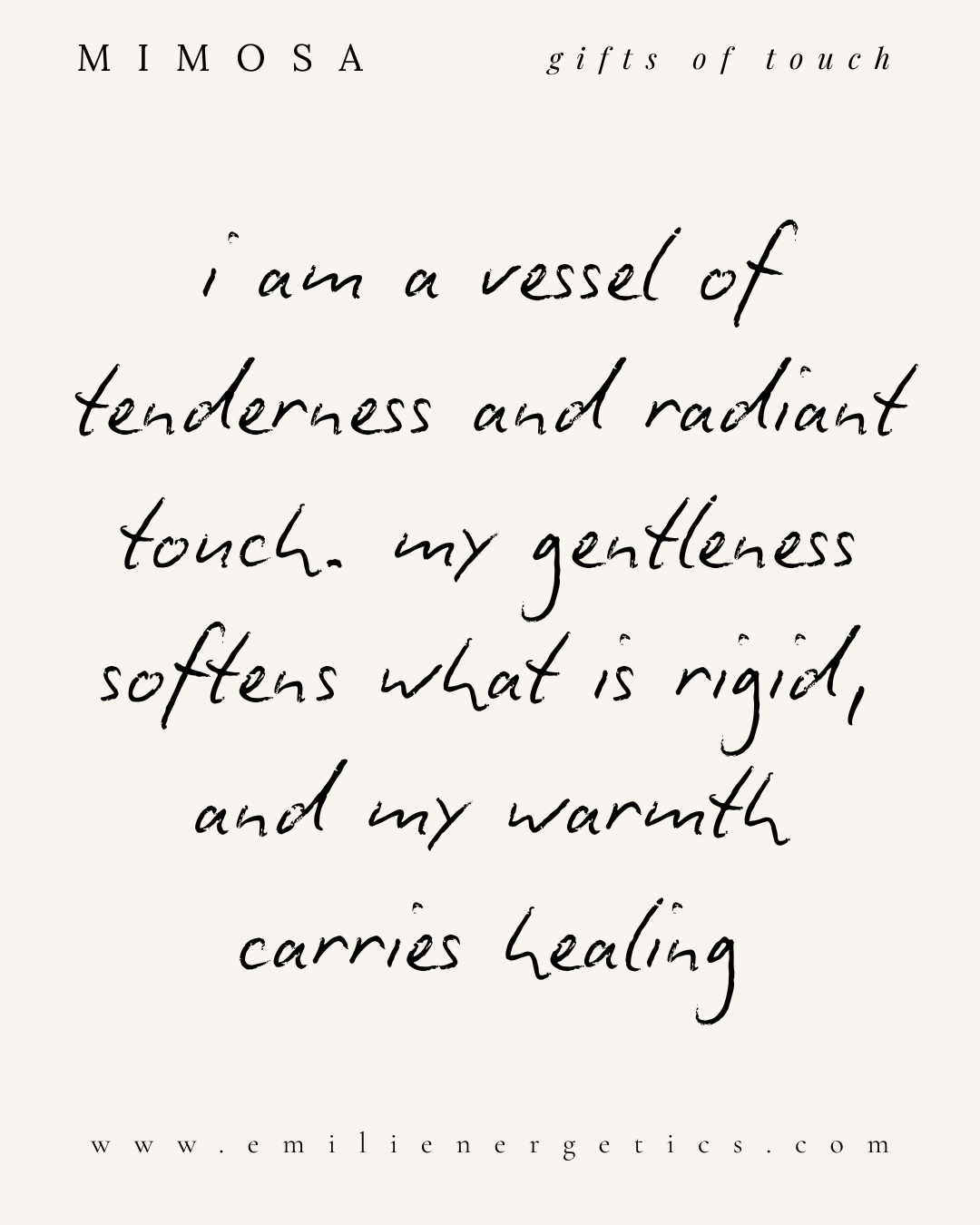 mimosa ~ gifts of touch